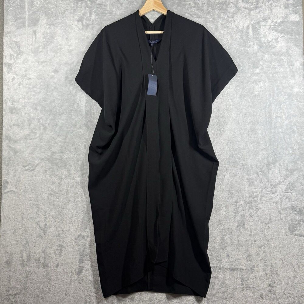 NWT Rachel Roy Daina Dress Womens Small Black Crepe V Neck Oversized